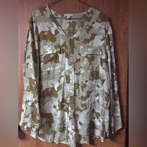 Cato Camouflage V-Neck Blouse
